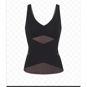 HoneyLove Lift Wear Shaper Tank Wide Straps Removable Padding Black small